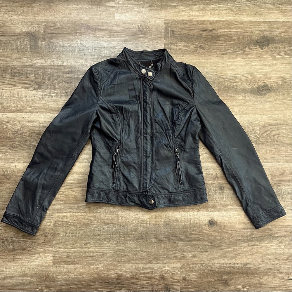 Women's BB Dakota Black Leather Biker Jacket